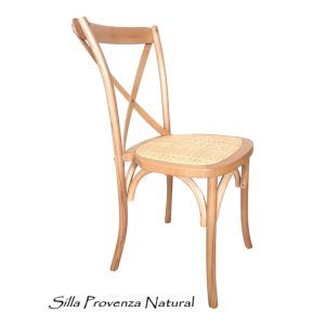 Silla provenzal madera natural con asiento de rejilla