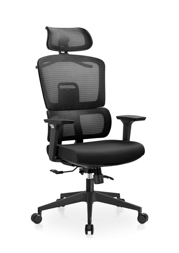 silla oficina ergonómica respaldo de malla con regulación lumbar